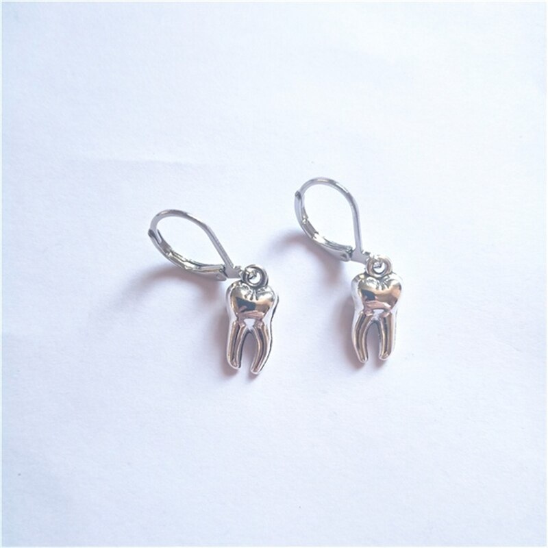 Tand leverback øreringe tand charme tand pendant tand smykker tandplejer øreringe tandlæge