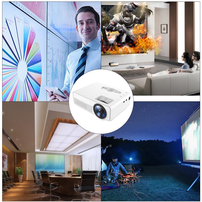 S280 Portable Mini Projector 3D HD LED Home Theater Cinema Projection size 24-60 inch USB/AV/HDMI Projector Wired Sync Display