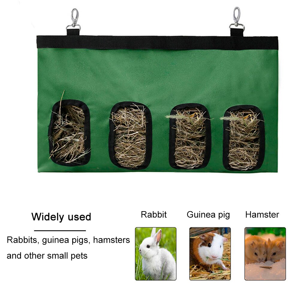 Hooi Zak Opknoping Pouch Feeder Zak Houder Met 4 Gaten Draagbare 600D Oxford Doek Kleine Dieren Levert Voeden Dispenser