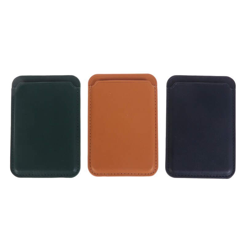 1Pc Magnetic Wallet Card Holder Luxury Leather Magnetic Pouch For Phone