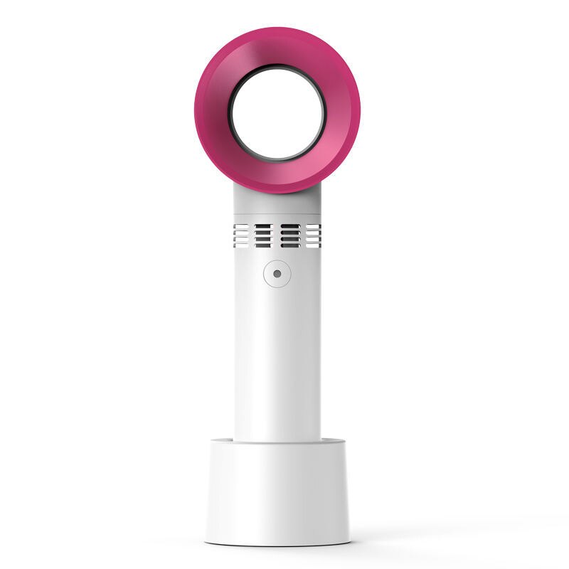 Mini Draagbare Handheld Bladeless Fan Usb Oplaadbare 3 Gear Airconditioner Fans: WHITE