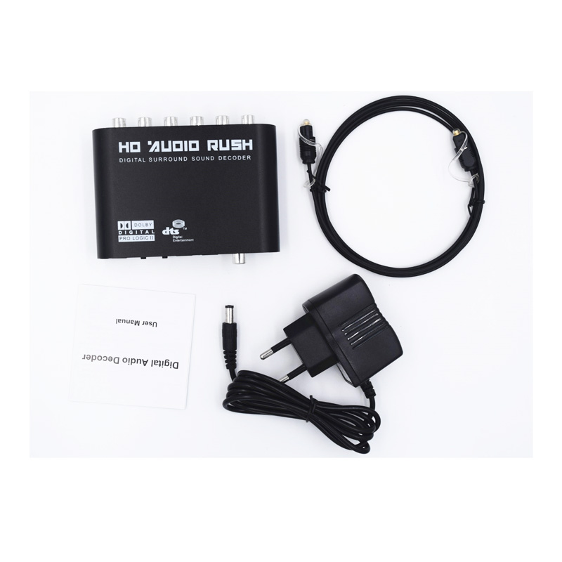 5.1 Ch Audio Decoder Spdif Coaxiale Rca Dts AC3 Optische Digitale Versterker Analoge Converte Versterker Hd Audio Rush