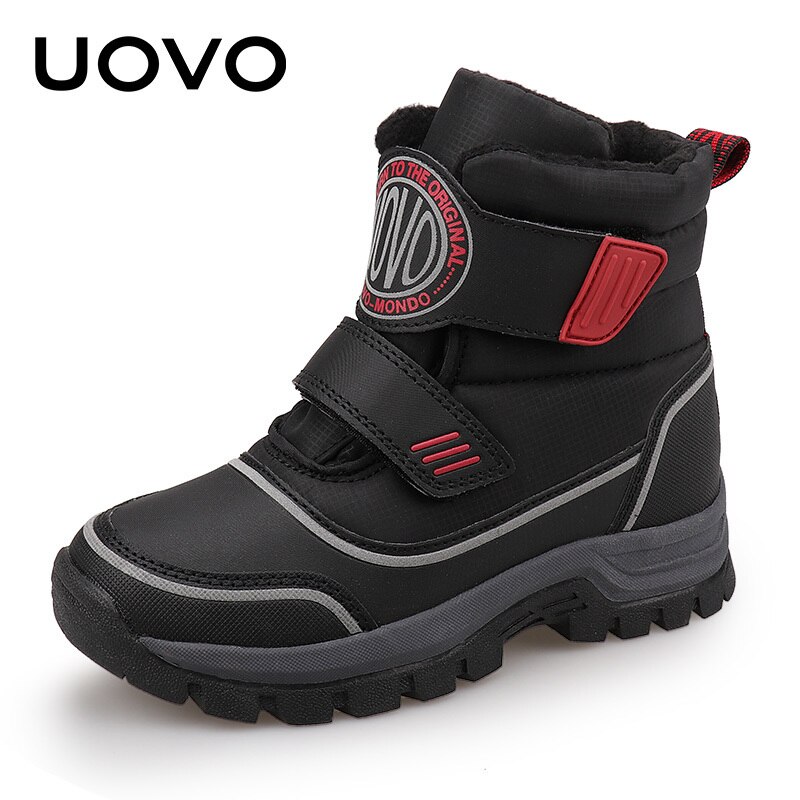 UOVO Kids Boots Hook-and-Loop Closure Sporty Kids Shoes Warm and Comfortable Boys Boots for eur size 26#-39#
