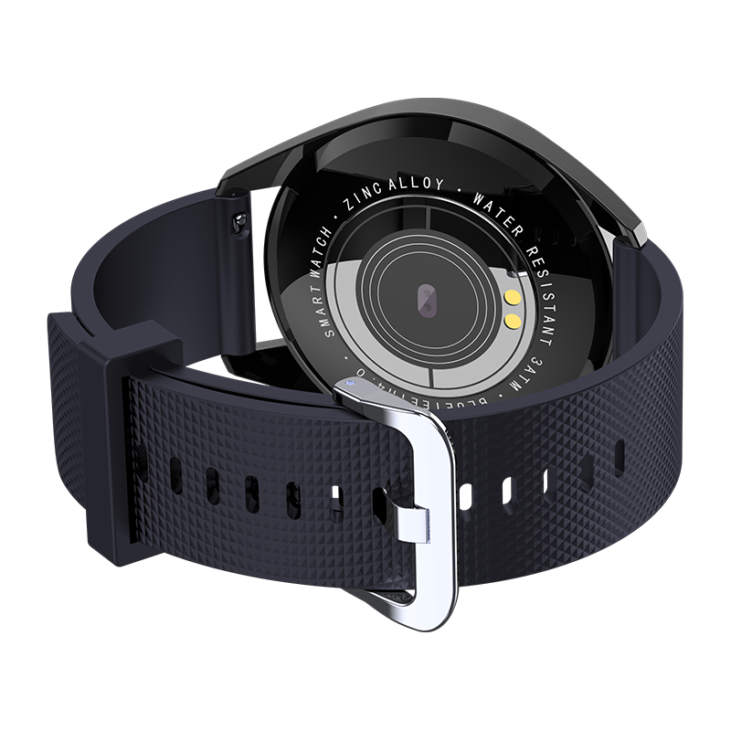 Bakeey GT105 Heart Rate Blood Pressure Monitor bluetooth Weather Push Music Control Black Silicone Smart Band Men Women