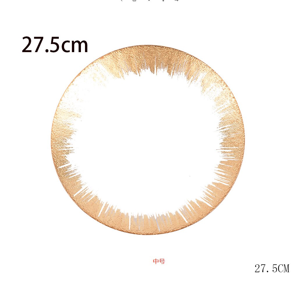 runden Schwarz Glas Platte Abendessen Platten Gold Glas Geschirr Restaurant Salat Schüssel transparent Platte Glas Schüssel und Gericht einstellen