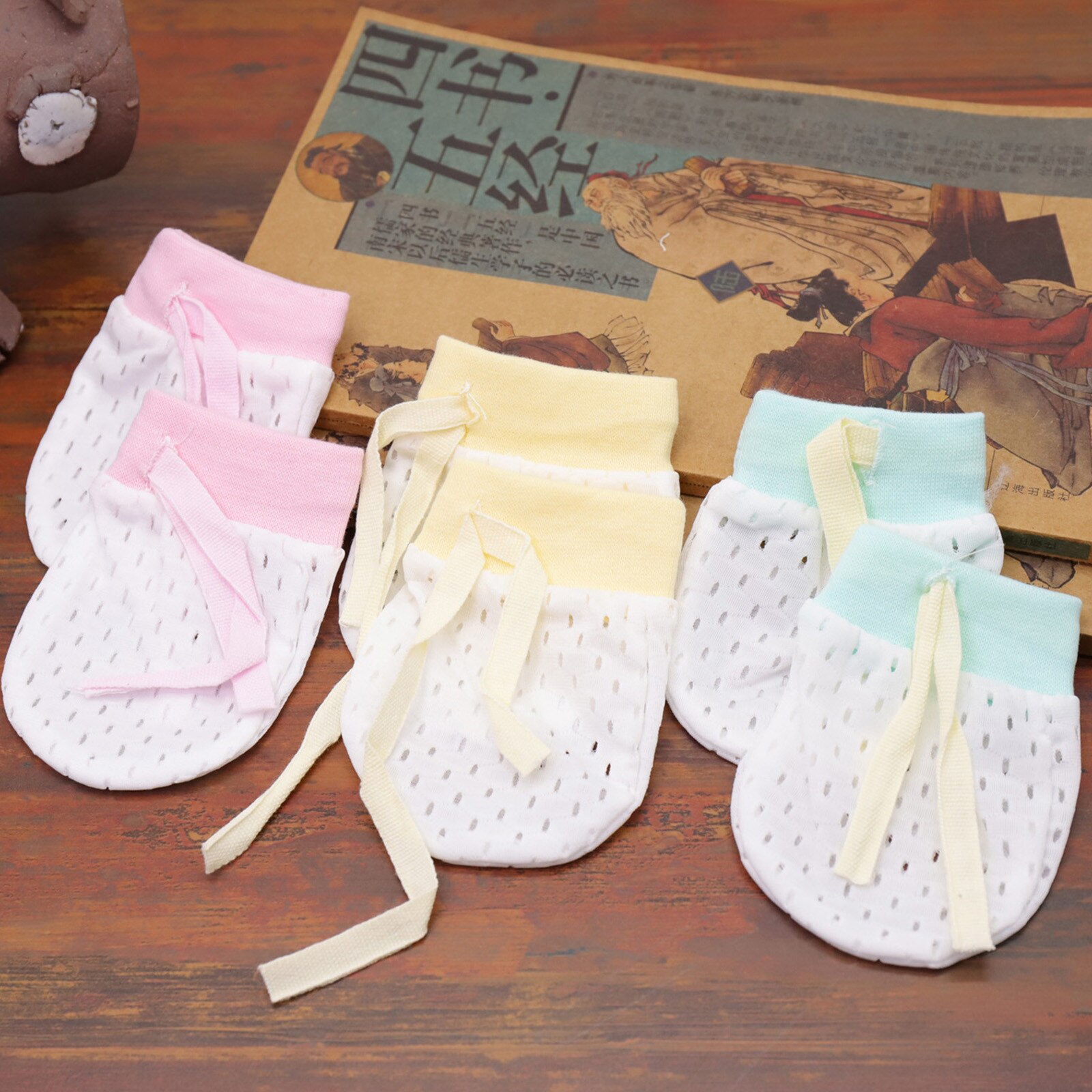 Bébé Anti rayures gants 4 paires -né bébé coton gants pas de rayures moufles pour 0-6 mois garçons filles infantile accessoires