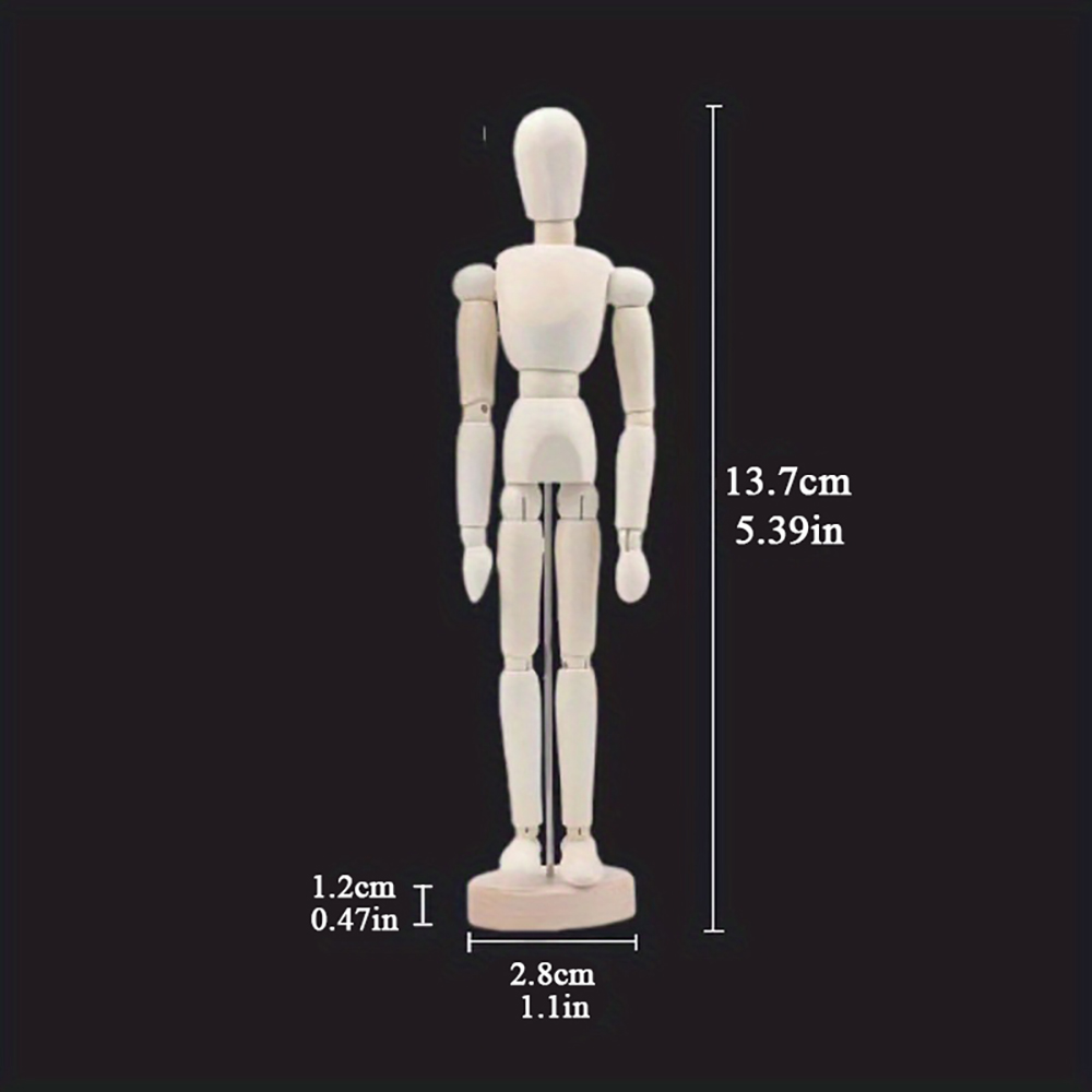 Manichino snodato in legno per artisti da 4,5/5,5/8/12'', perfetto per la decorazione domestica/disegnare la figura umana: Di Colore Giallo chiaro