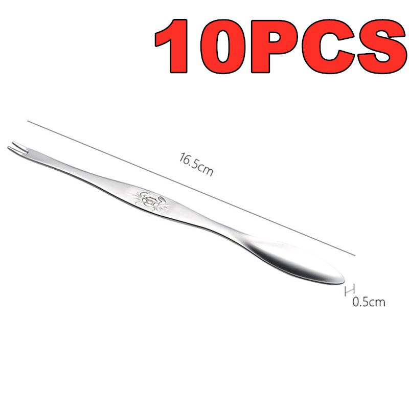Aguja de acero inoxidable para mariscos, utensilio para mariscos, pinzas, tenedores, utensilios de cocina: 10pcs