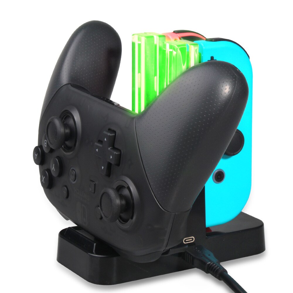 Pour Nintendo Switch Joy-Con chargeur USB support de chargement pour contrôleur Pro avec Indication de LED Charge 5 ports de Charge