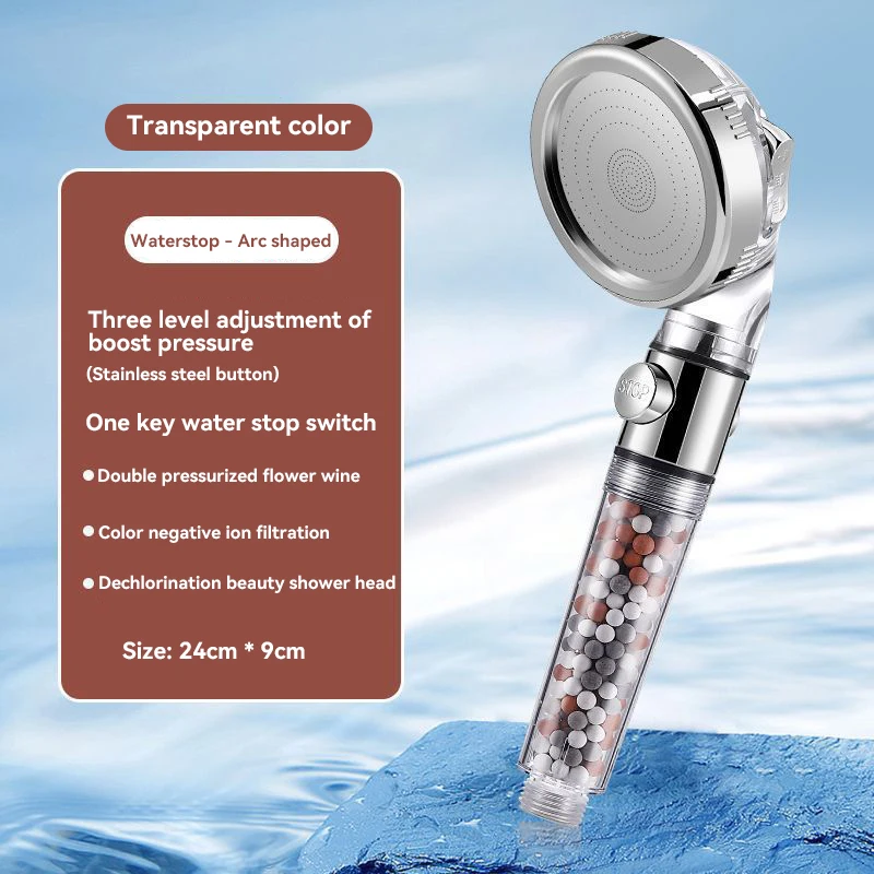 Gloednieuwe 3 Modi Hogedruk Watertherapie Douchekop Waterbesparing Regenwater Meting Anion Filter Filters Waterbron: Bordeaux