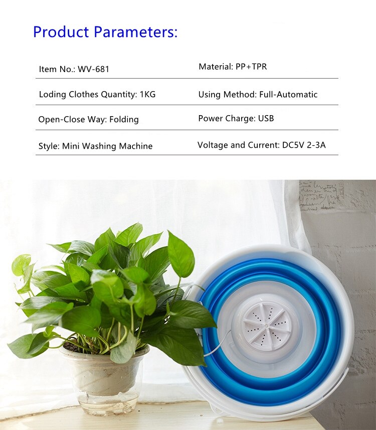 mini pralka typu wiadro składane przenośne pralka pralka robić odzieży USB ładowania