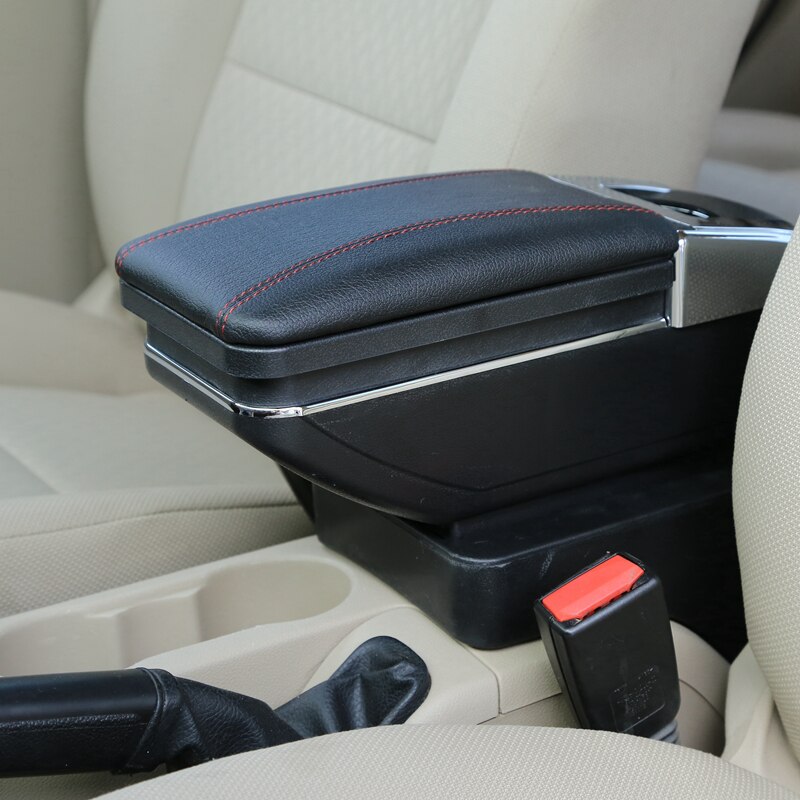 Accoudoir central en cuir synthétique pour ford ecosport, boîte de rangement, porte-gobelet, cendrier, accessoire de style automobile