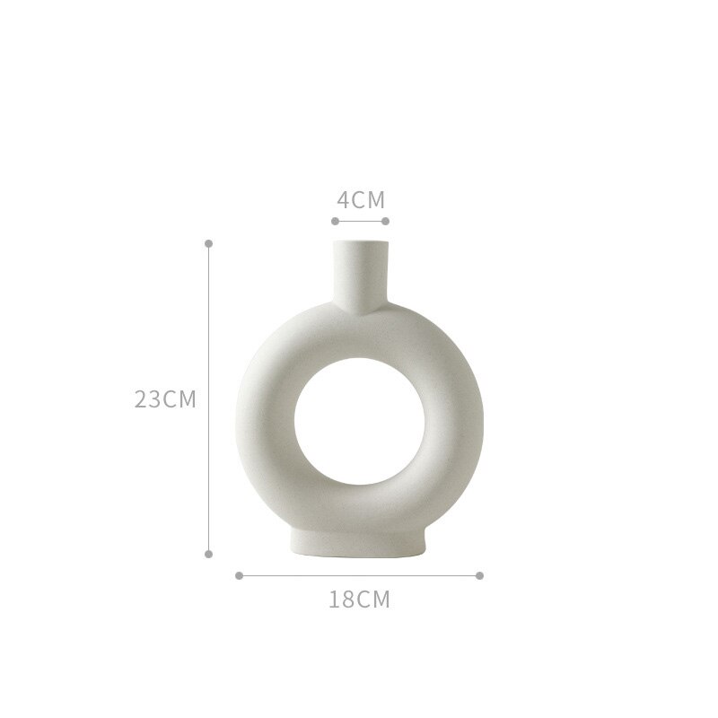 Jarrón de cerámica de estilo nórdico para decoración del hogar, maceta de cerámica blanca para decoración del hogar, jarrones de arte, artesanías,: E