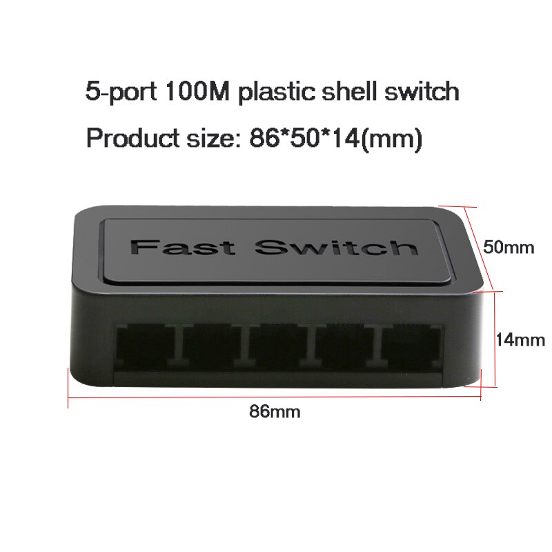 High Performance Gigabit Switch ethernet Support auto flip function 100/1000Mbps RJ45 Hub Splitter Ethernet Network Smart Switch: 5 ports 100M