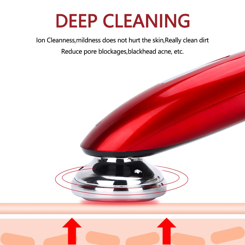 dispositivo de belleza EMS de radiofrecuencia RF LED Facial luz azul roja fotón limpieza Facial levantamiento Tighte eliminación de arrugas cuidado de los ojos