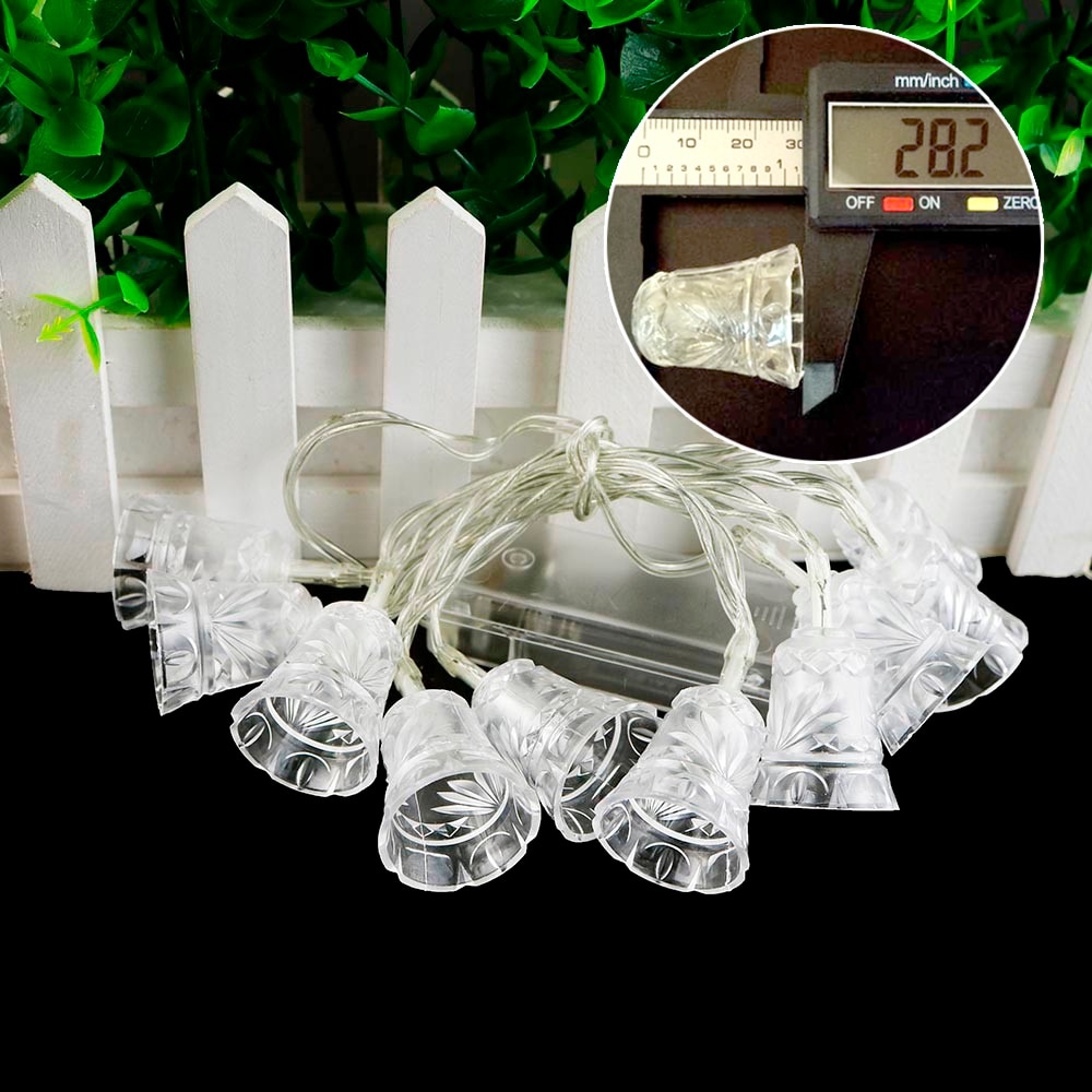 1m 2m LED Decorative String Light Bell Shaped Garland For Christmas Lights Outdoor Wedding Party Decoration HQ