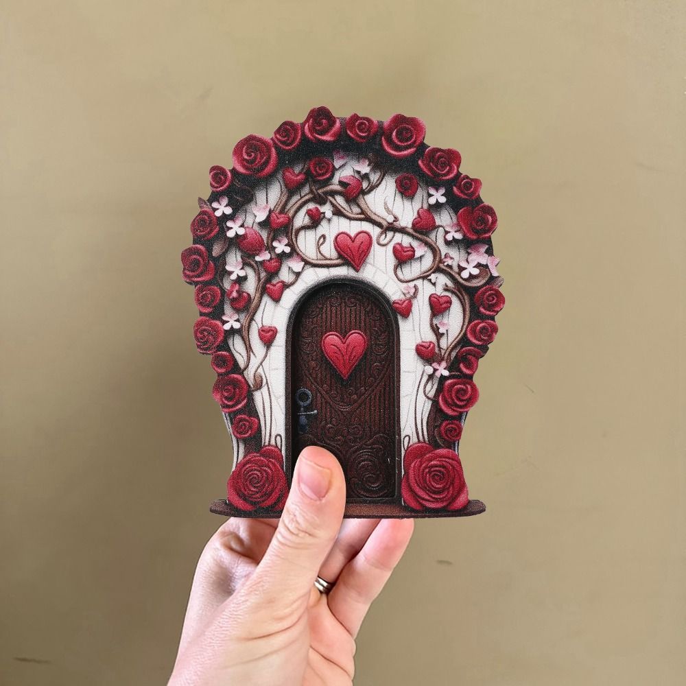 Nuove figurina di porta di gnomo di fata in legno artigianato fatto a mano elfo porta arte statua micro paesaggio Fata giardini porte decorazione del giardino