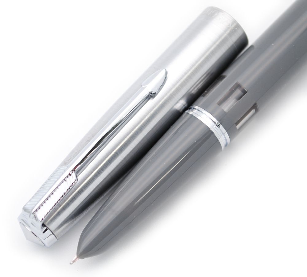 Yongsheng 601 Steel Cap Vacumatic Fountain Pen Fine Nib 0.5mm Popular Ink pen School Business Office Writing Pen: Dark Grey