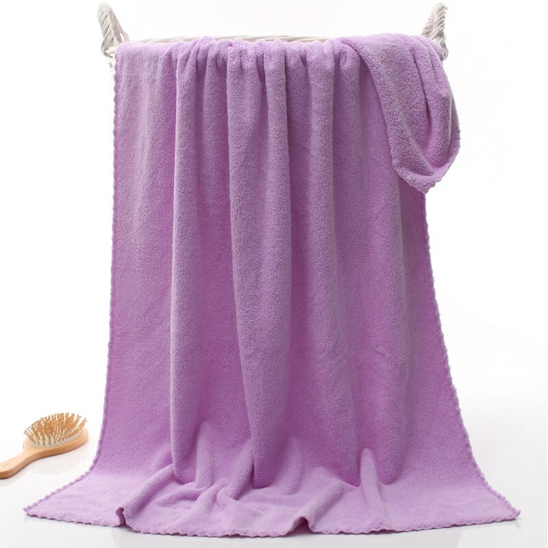 Pet Towel - 70x140cm - Quick Dry Coral Fleece - Absorbent Microfiber Bath Towel for Dogs: Purple
