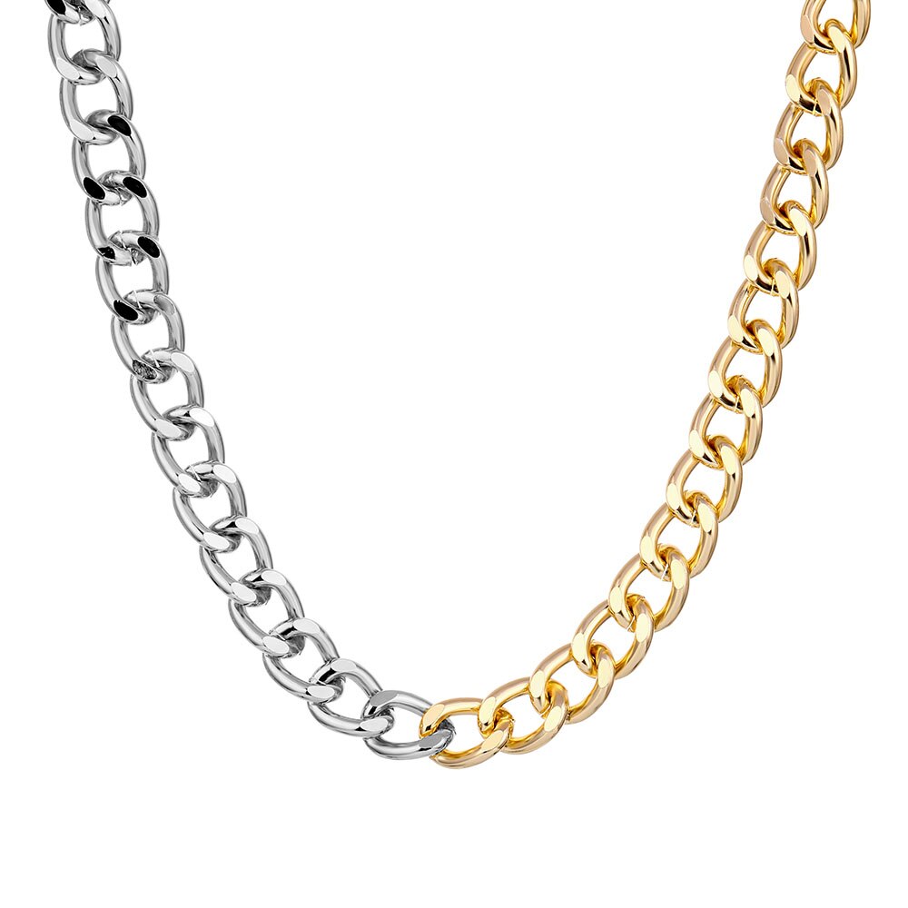 2022 Big Necklace for Women Twist Gold Silver Color Chunky Thick Lock Choker Chain Necklaces Party Jewelry: IF190-0358-02