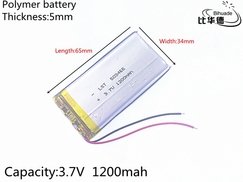 3.7 V 1200 mAh 503465 Lithium Polymeer Li-Po li ion Oplaadbare Batterij cellen Voor Mp3 MP4 MP5 GPS PSP mobiele bluetooth