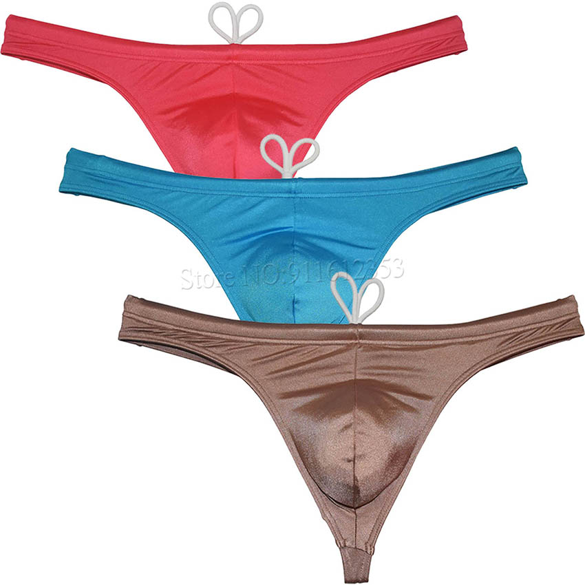 Herren Badeanzug Slips Bade bekleidung Surf Shorts verstellbare Tankini Kordel zug & Double Layer glänzenden Stoff: M / Champagner