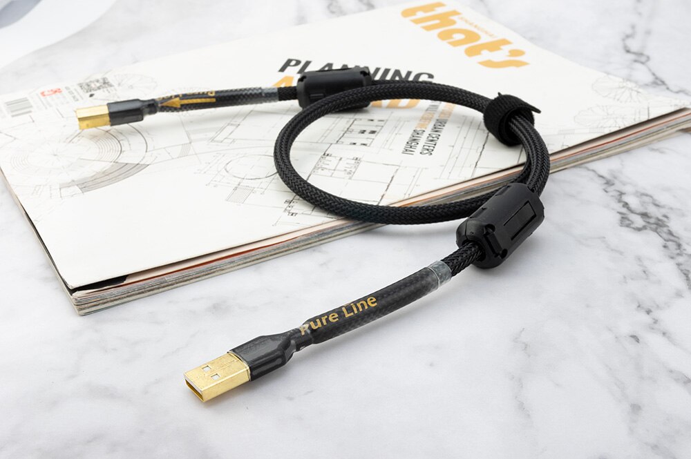 pureline dual magnetic ring A-B USB cable/mogami 2534 audio cable for Hifi DAC amplifier USB data cable with