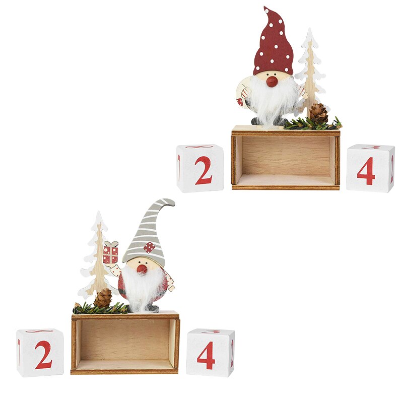 Jul träkalender jultomten bordsprydnad adventskalenderår jul heminredning navidad