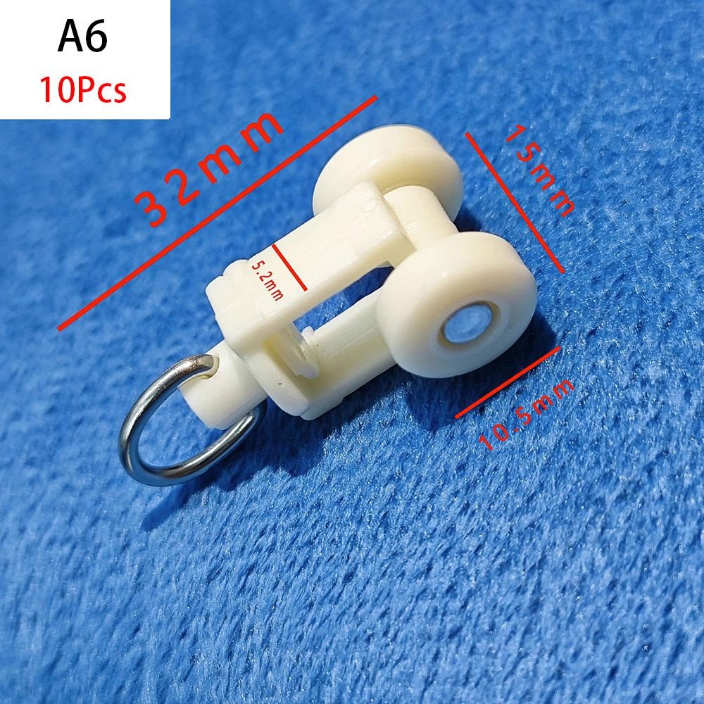 10Pcs Straight Curved Track Rollers Curtain Wheels Rail Curtains Hook Ring Slider Furniture Hardware Curtain Rod Pulley: green