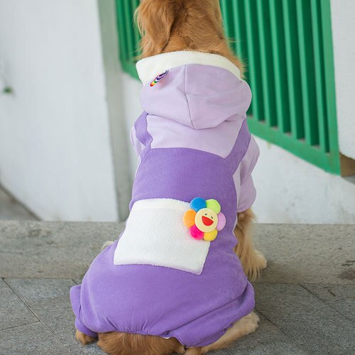 Duży pies odzież kombinezon piżama dużego psa strój Border Collie Samoyed Husky Labrador Golden Retriever Alaskan Malamute ubrania: FIOLETOWY / XXXXXL