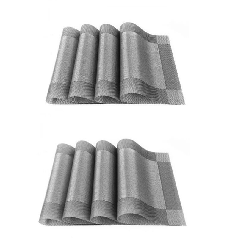 4 stk/parti pvc dækkeserviet individuelt bord skridsikker måtte vandtæt køkken spisebord pude vaskbar dekorative placeringer: 8 stk. type a