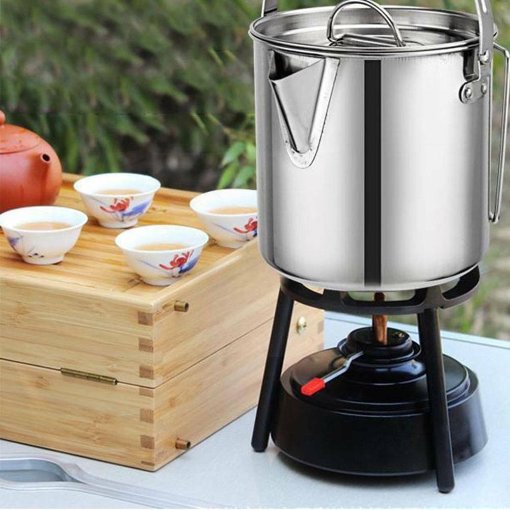 1.2l Outdoor Steel Kettle Folding Camping Hanging Pot Portable Picnic Cookware Suitable For Hiking Camping Trips O2w1