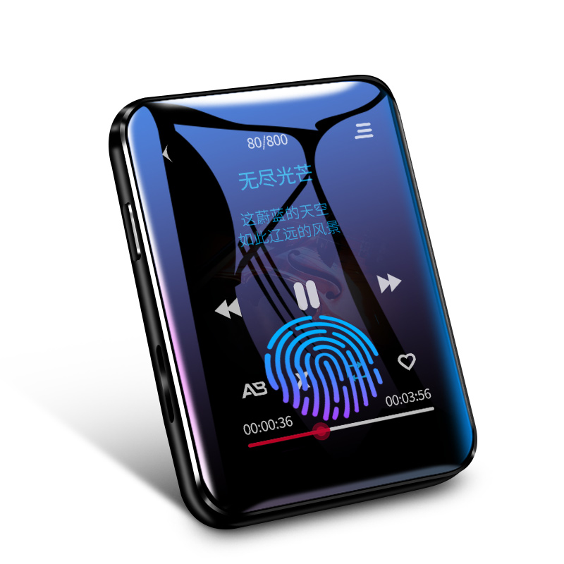 BENJIE X1 Bluetooth touchscreen MP4 Spieler BT 5,0 FM Radio Empfänger Gebaut-in Lautsprecher E-Buchen mit Kopfhörer Unterstützung TF Karte: Schwarz