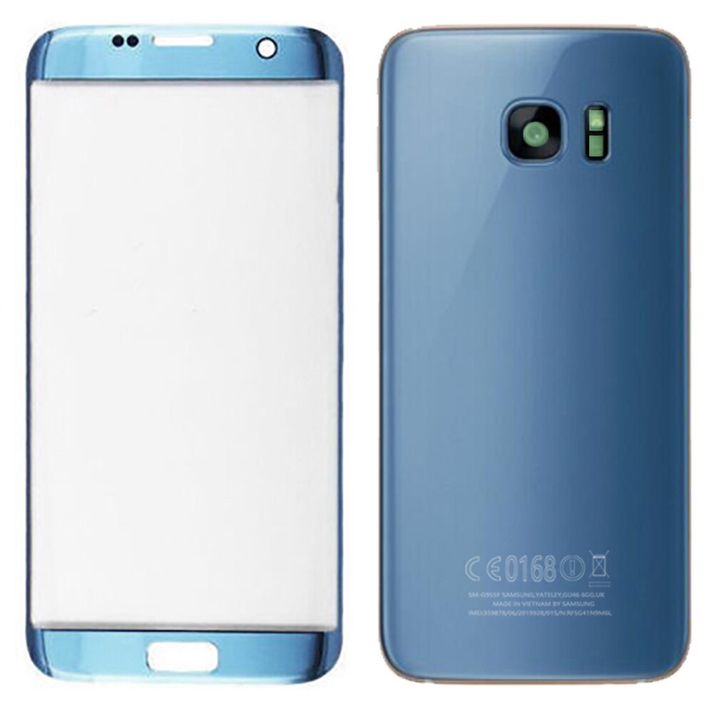 Ytre front glass skjerm digitizer montering erstatningssett til samsung galakse  s7 kant ytterskjerm erstatning uv lim sett
