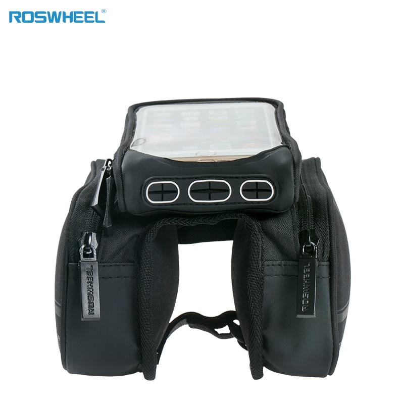 ROSWHEEL Fiets Smart Phone Bag 5.7 inch Grote Touch Screen MTB Racefiets Fietsen Top Frame Tube pannier