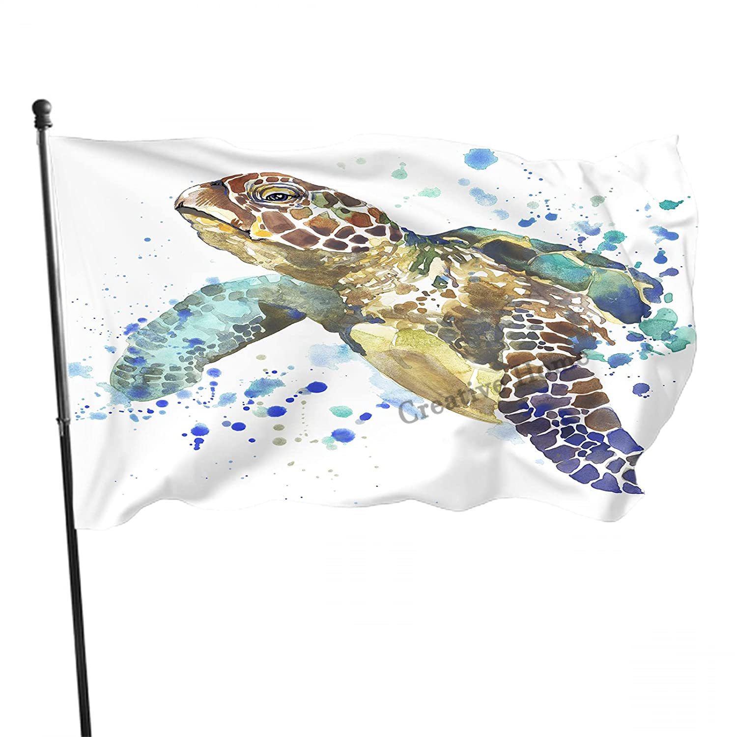 Abstract Tribal Ethnic Animal Turtle Garden Flag,3x5 Feet Polyester Fly Flags Banner with Grommets for Spring Home Outdoor: 3