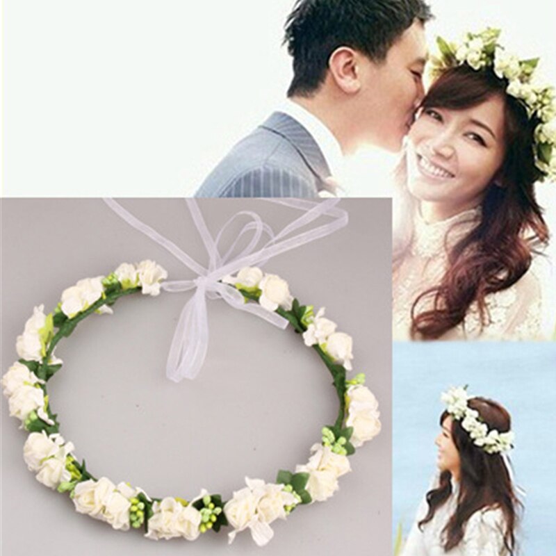 Artificial Flower Wreaths Headwears Adjustable Decorative Flower Crowns For Home Wedding Party Bride Hair Decoration Photo Props
