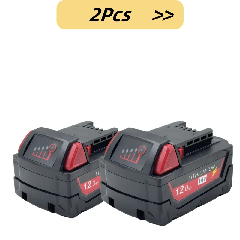 Akumulator do elektronarzędzi Milwaukee M18, Milwaukee 18V，BR, XC, 18V, 12000mAh M18B5, 48-11-1860, wbudowany akumulator 18650: Srebrny