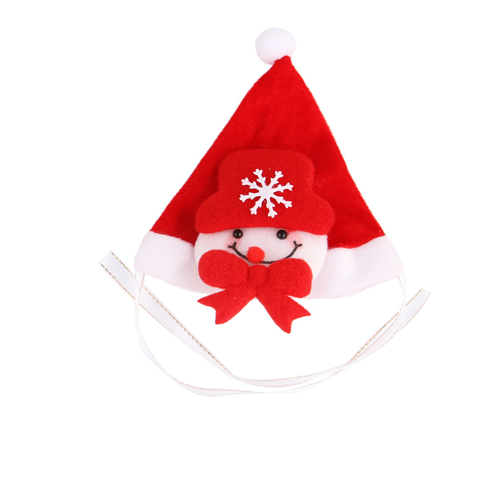 Chapeau de bonhomme de neige de noël pour animaux de compagnie, couvre-chef amusant pour chat, petit et moyen gabarit, accessoires fournitures pour animaux de compagnie,: Snowman