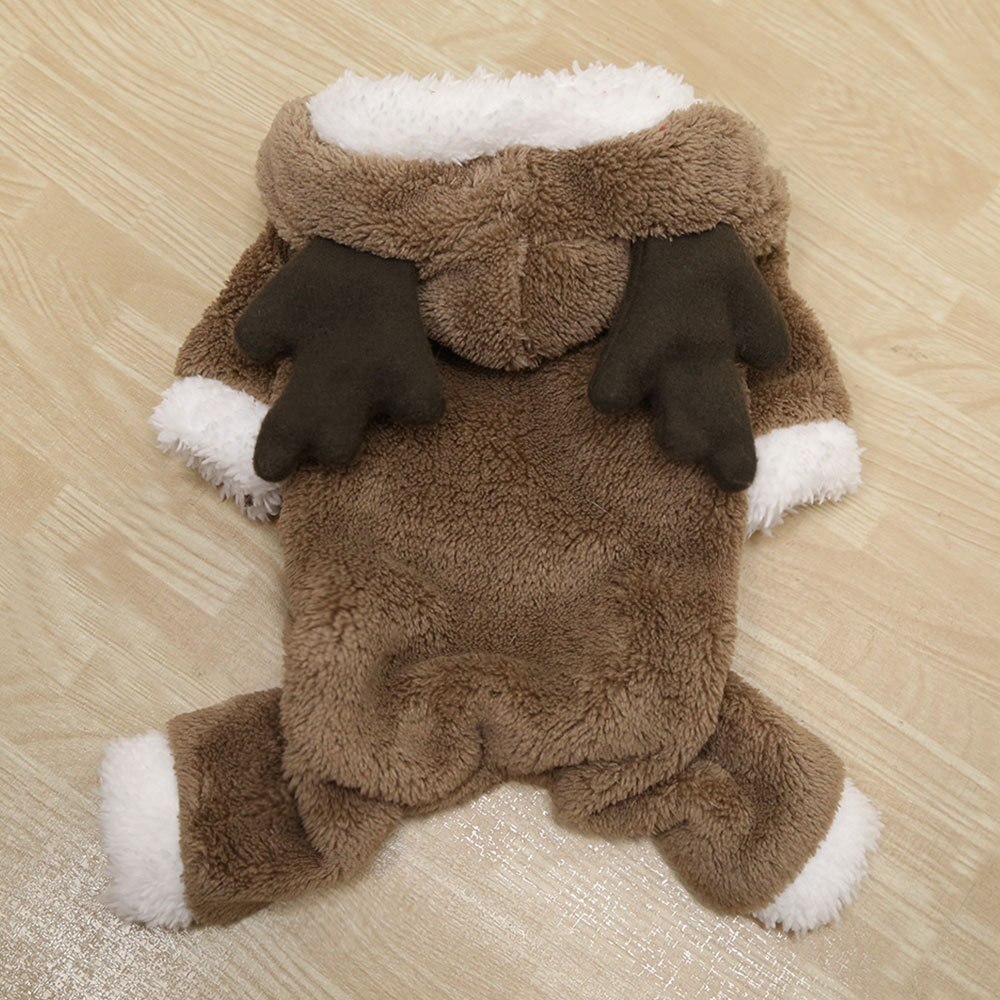 Hond Kleding Kerst Vier-Legged Dikke Kleding Pluche Warme Knoppen Hond Kleding Kat Kleding Levert Teddy Hond Trui: Brown / L back length 35cm