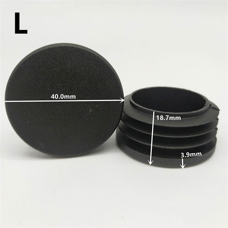 10Pcs Round Tube Plugs Pipe Insert End Caps Floor Protectors Furniture Feet Pads: L