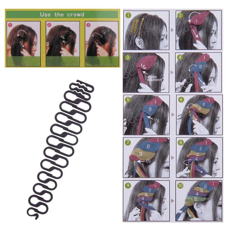 1pc Hair Braid Maker Styling Clip PP Tool Black Bun Hair Accessories Easy operate hair styling tools hair braid accessories