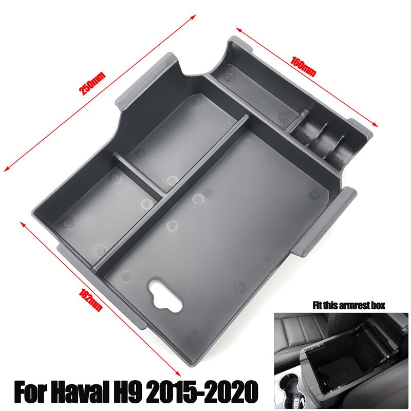 Car Styling Dedicated Modified Central Armrest Storage Box Glove Box Tray Pallet Case For HAVAL H2 H6 H7 H9 Car Accessories: For H9 2015-2020
