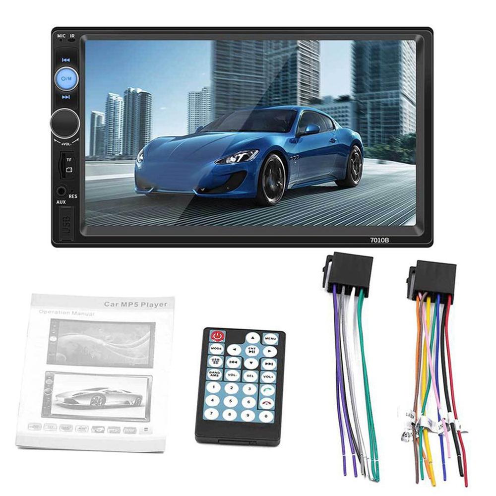 Novedad de , reproductor MP5 para coche 7010B de 7 pulgadas con doble DIN, reproductor Multimedia HD con Radio estéreo y pantalla táctil BT, admite la misma pantalla