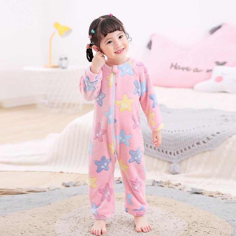 freundlicher Kleidung freundlicher Jungen Herbst Winter Flanell Pyjama Warme Nachtwäsche Mädchen Bodysuit Kleinkind Homewear Baby Onesie Für 0-4Y: P5 / 2T