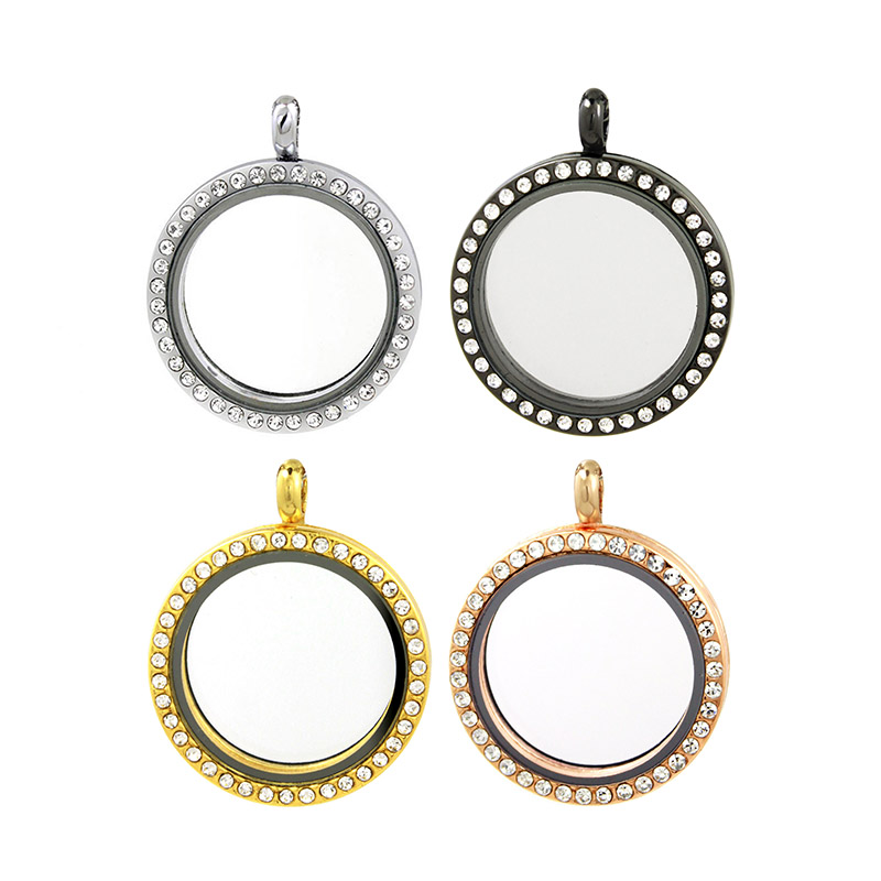 10 stks/partij 30mm Diylocket Ronde Legering Magnetische Glas Medaillons Sieraden Voor Drijvende Charmes Ketens Gratis Meegeleverd LSFL53-54