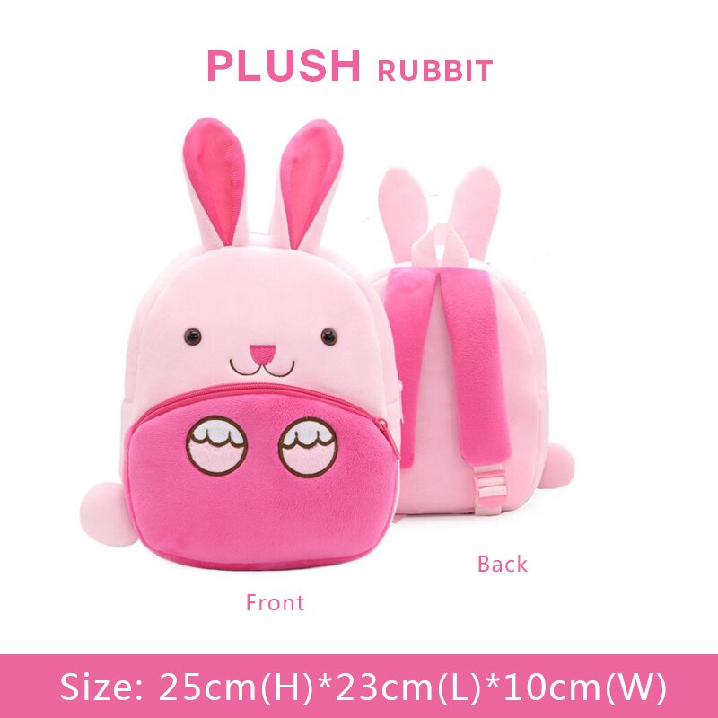 BOBDOG 3D Animal Plush Children Backpacks kindergarten Schoolbag Kids Backpack Children School Bags Girls Boys Back: Rubbit