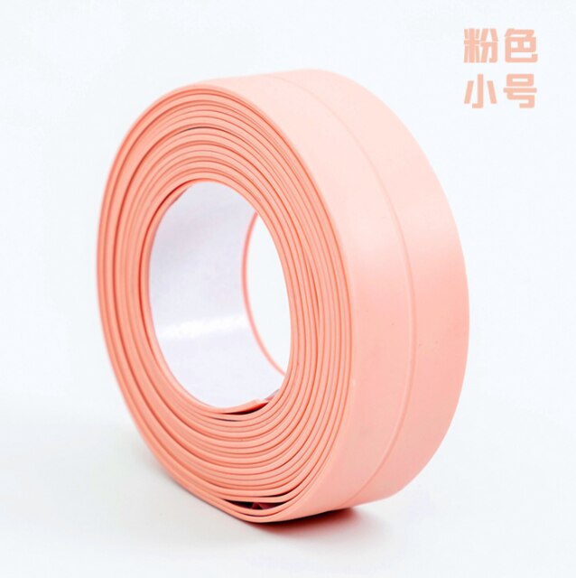 3,3 m * 38/22mm Badezimmer Dusche Waschbecken Badewanne Abdichtung Streifen Band Weiß PVC Selbst-klebstoff Wasserdicht wand Aufkleber Bad Küche: Pink small