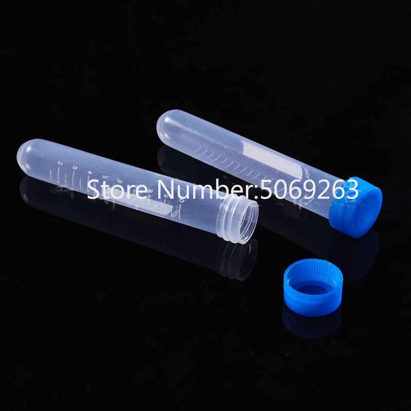 100 pieces/pack 10mL Lab Plastic Centrifuge tube Screw Cap Laboratory Centrifugal Test Tube