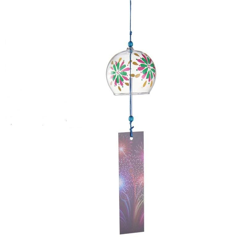 Japanese Cherry Blossom Glass Wind Chimes Bells Home Garden Office Ornament Indoor Window Hanging Decor 1PC Wind Bell: style 5